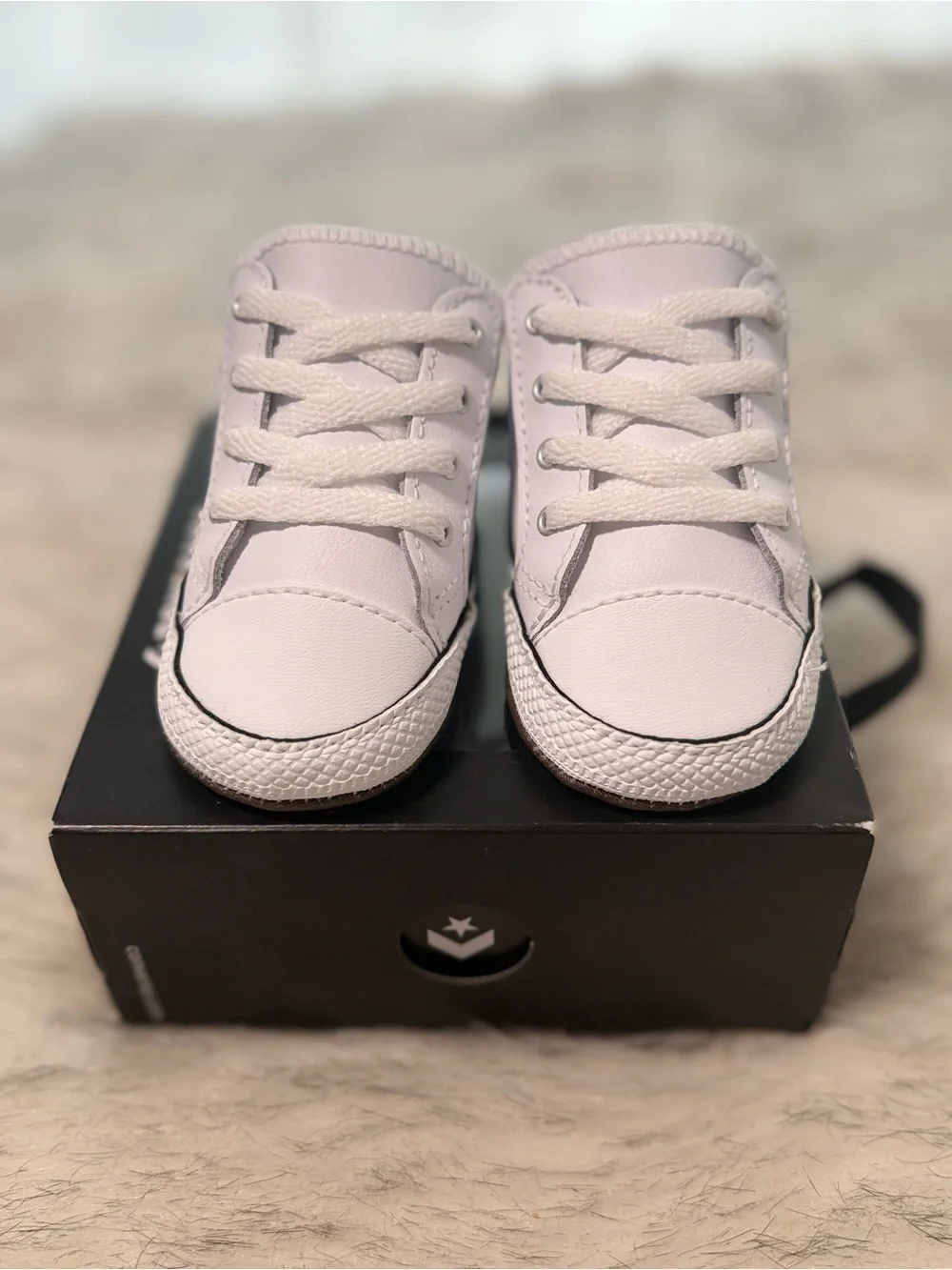 Converse White & Navy Toddler High-Top Sneakers